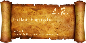 Leiter Reginald névjegykártya